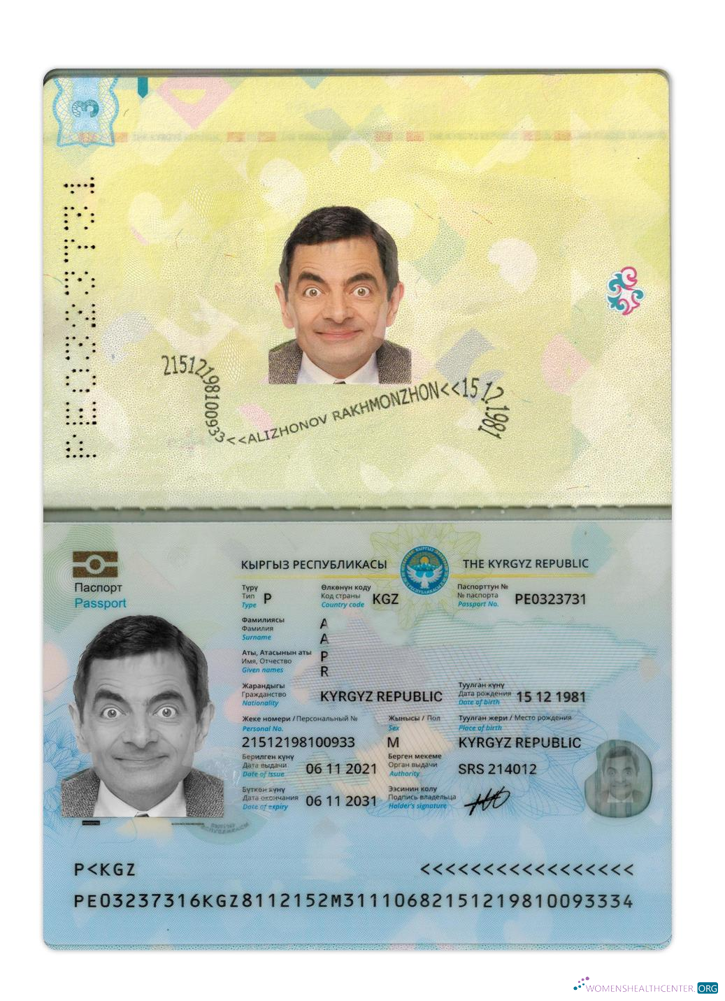 Download Kyrgyz passport 2021 present Photoshop template